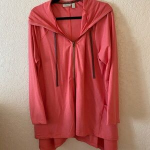 LOGO Lounge Women's Pink Hooded Zip Up Sweater Size L